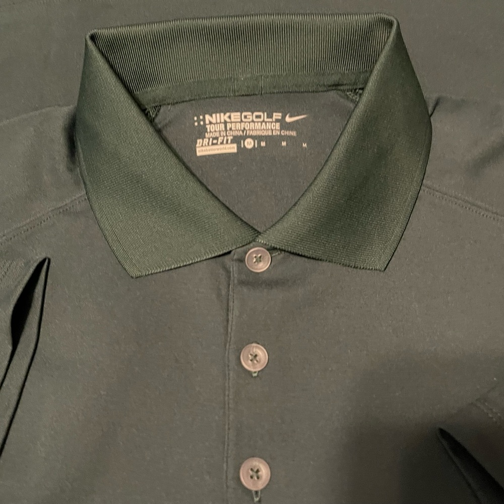 NIKE GOLF TOUR PERFORMANCE DRI-FIT HUNTER DARK GREEN VICTORY POLO MEN MEDIUM EUC
